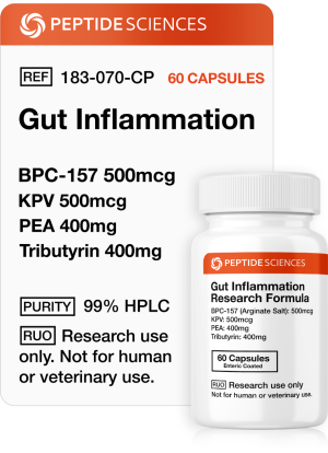 Gut Inflammation (60 Capsules) (Stable BPC-157, KPV, PEA, Tributyrin)